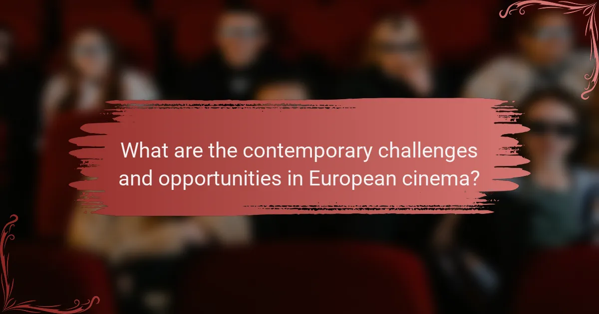 What are the contemporary challenges and opportunities in European cinema?